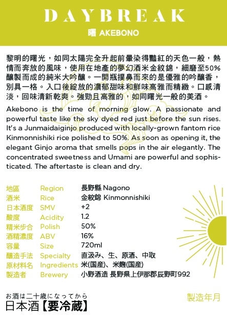 【ORIGINALS】夜明け前 DAYBREAK 曙 AKEBONO(附酒盒/卡片)_4