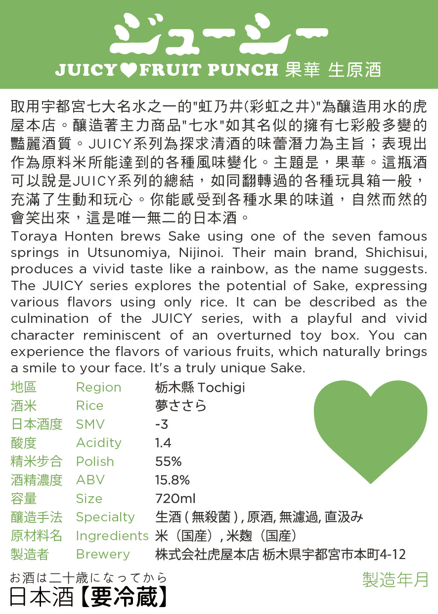 【ORIGINALS】虎屋本店 七水 JUICY 果華 Fruit Punch 生原酒_3